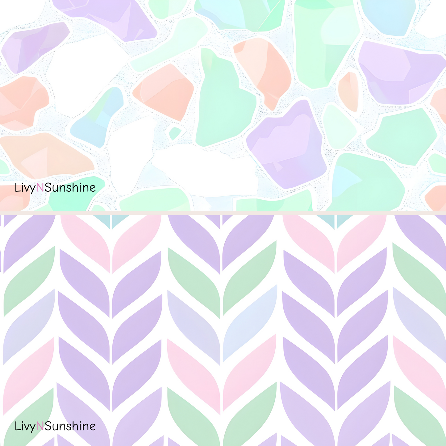 Set of 10 Seamless Tiles - Herringbone, Flower Meadow, and Terrazzo Designs