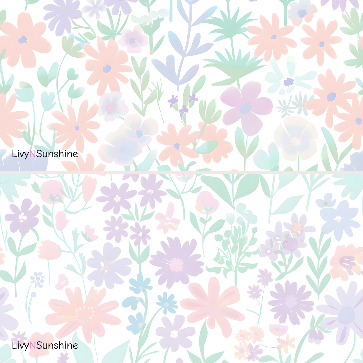 Set of 10 Seamless Tiles - Herringbone, Flower Meadow, and Terrazzo Designs
