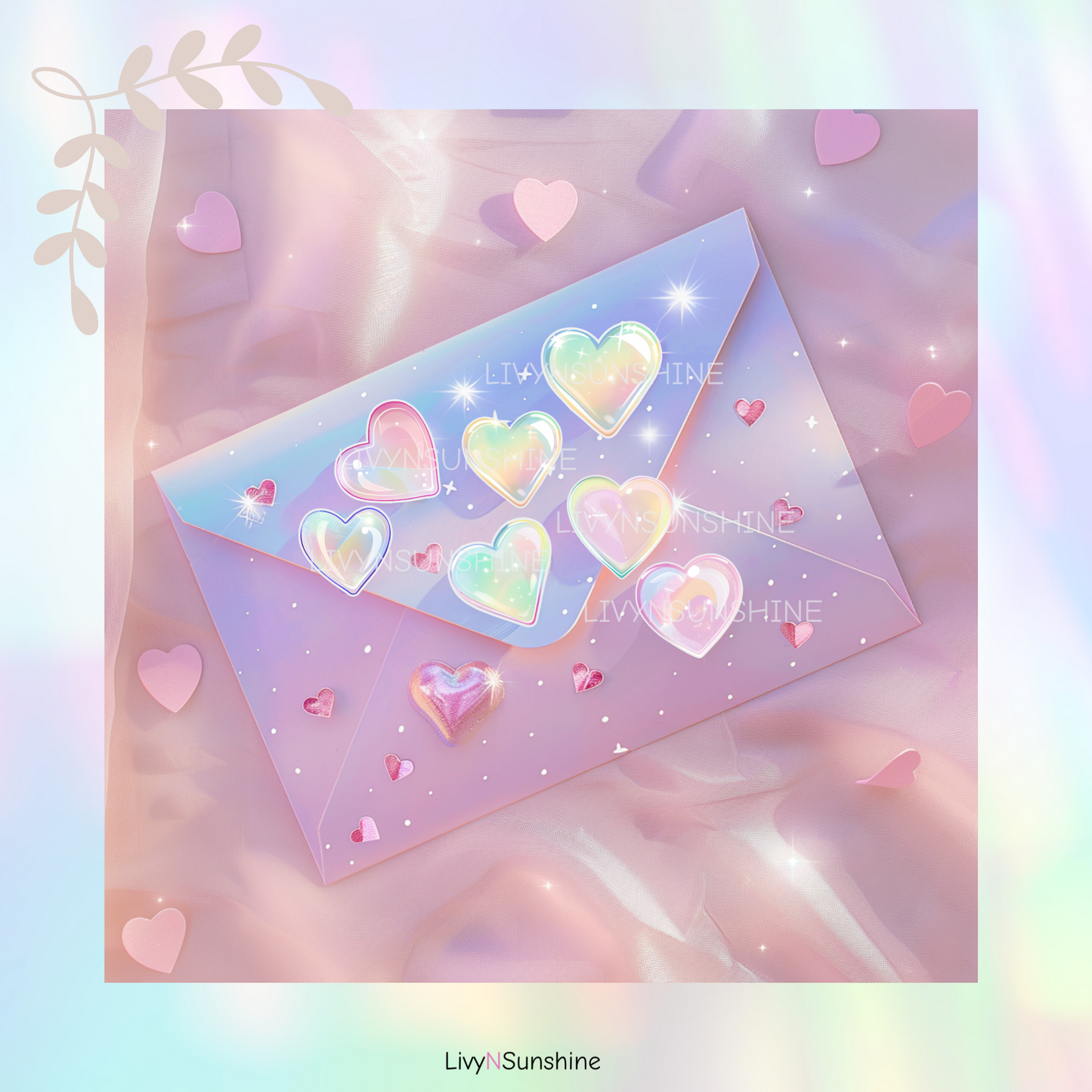 Set of 20 Holographic Heart Digital Stickers - Perfect for Digital Planners & Journals