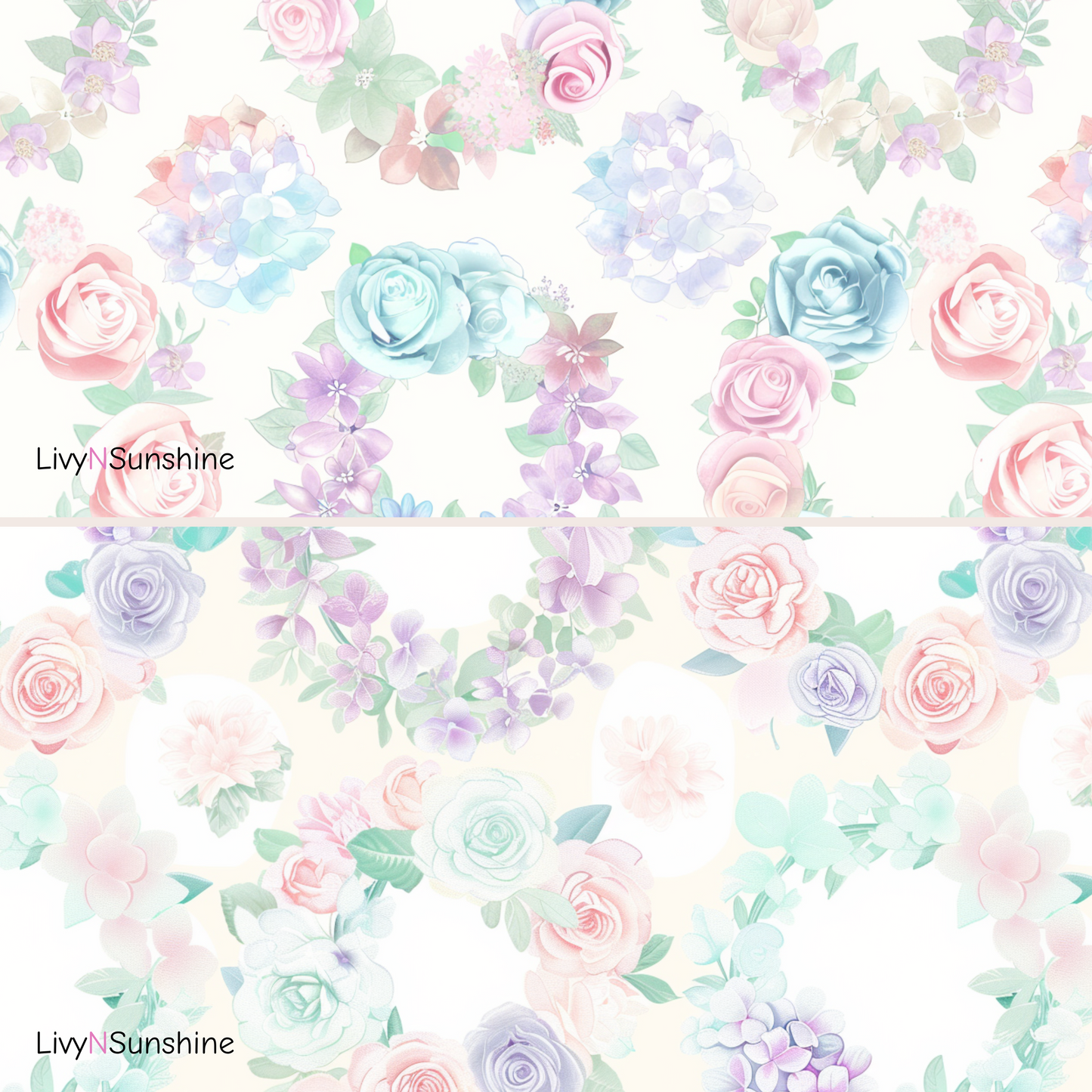 High-Resolution Floral Wreath Seamless Tile Pattern - Perfect for Digital Scrapbooking and Design Projects
