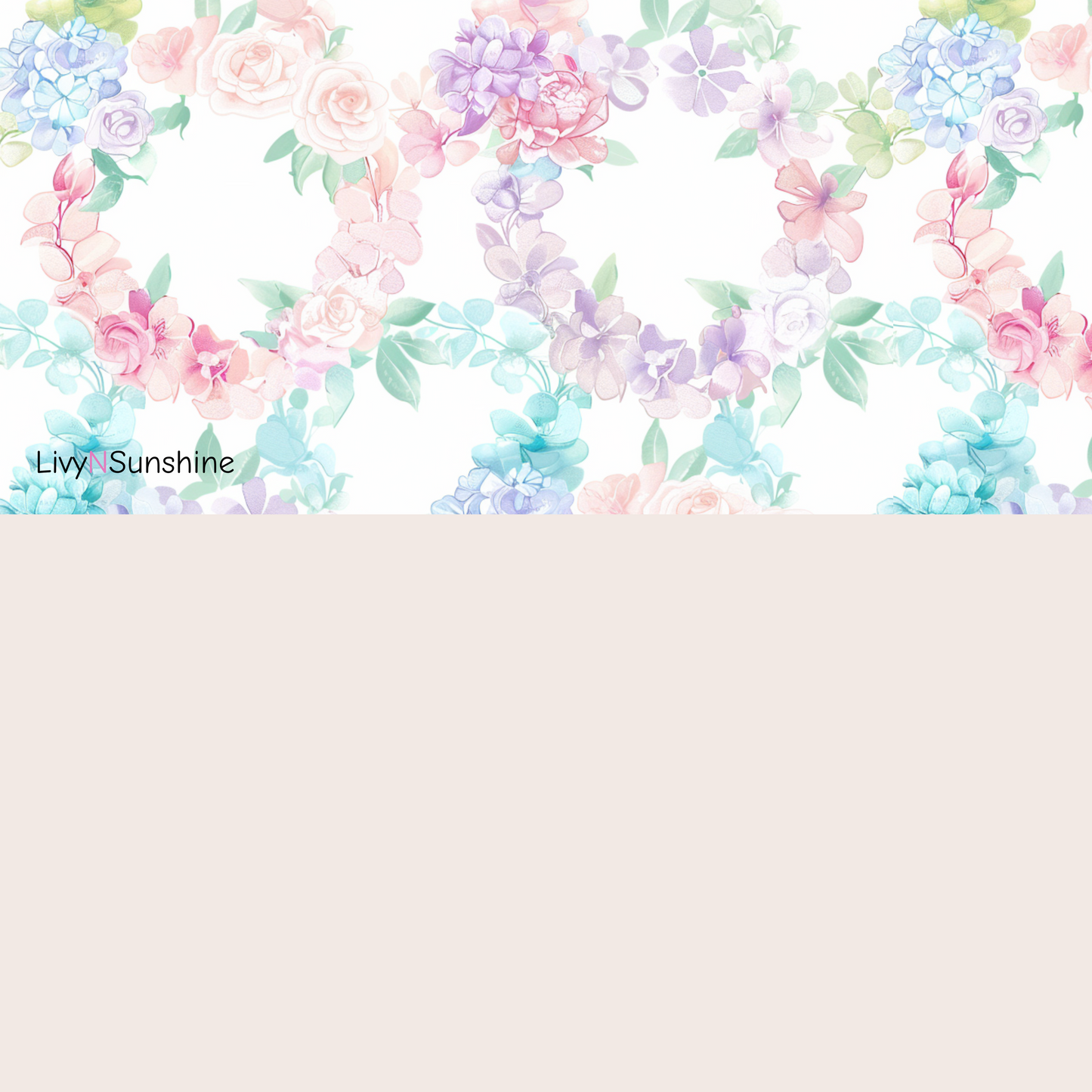 High-Resolution Floral Wreath Seamless Tile Pattern - Perfect for Digital Scrapbooking and Design Projects
