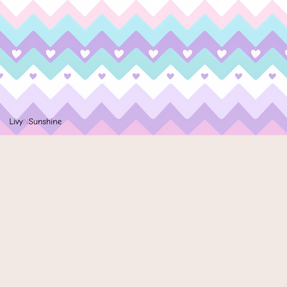 Set of 5 Kawaii Chevron Heart Tile Patterns - Seamless Digital Papers for Scrapbooking, Backgrounds