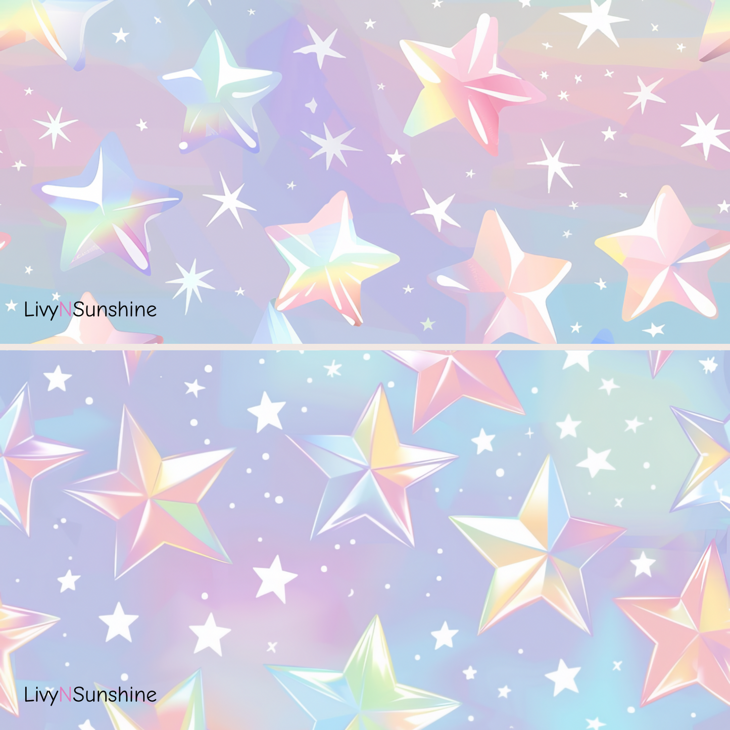 Set of 8 Holographic Stars Seamless Tiles - Ideal for Digital Scrapbooking, Printing, and Design Projects
