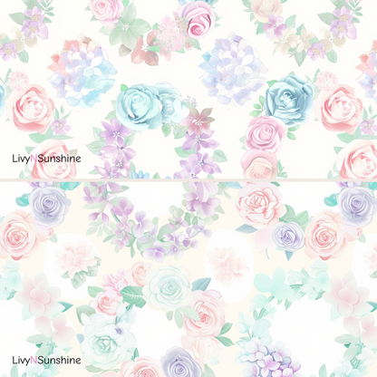 High-Resolution Floral Wreath Seamless Tile Pattern - Perfect for Digital Scrapbooking and Design Projects