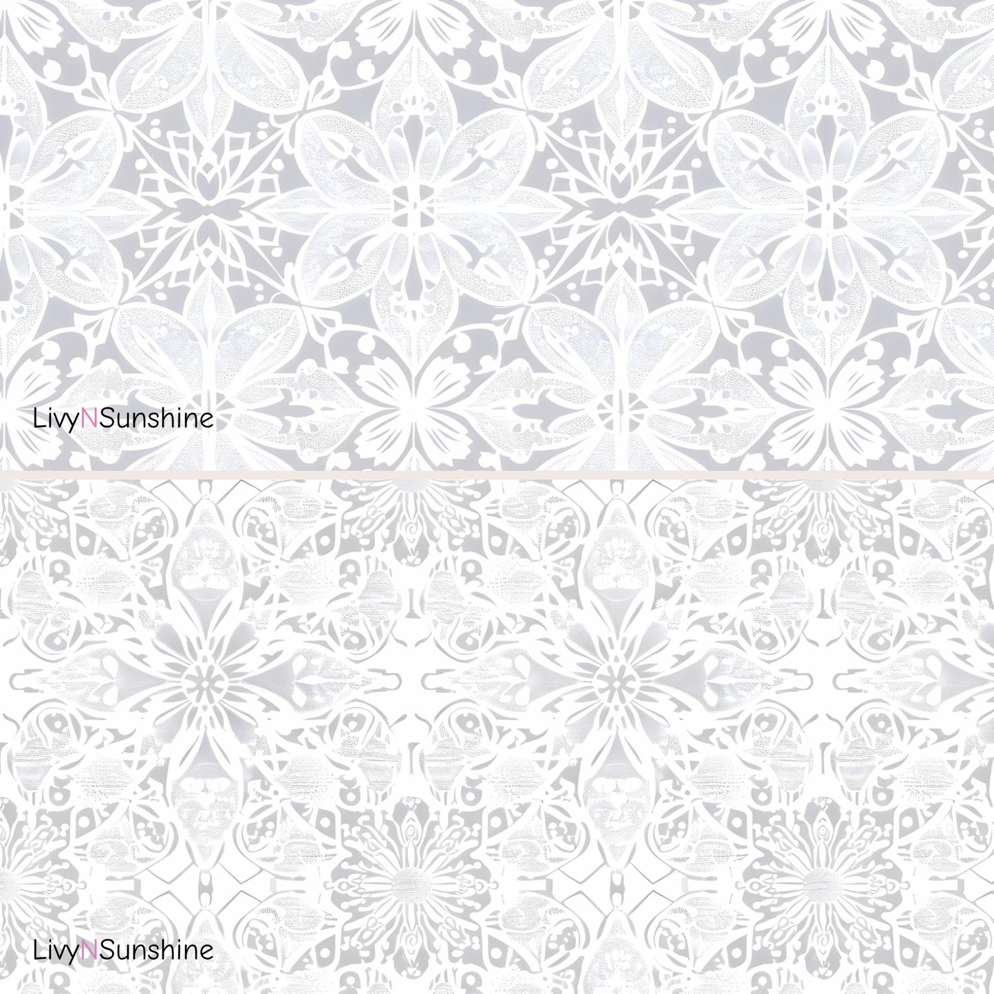 Set of 10 Digital White Lace Tiles - Elegant Floral Patterns