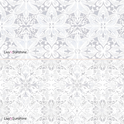 Set of 10 Digital White Lace Tiles - Elegant Floral Patterns