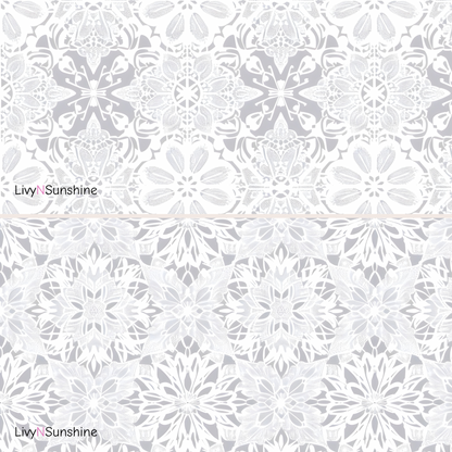 Set of 10 Digital White Lace Tiles - Elegant Floral Patterns