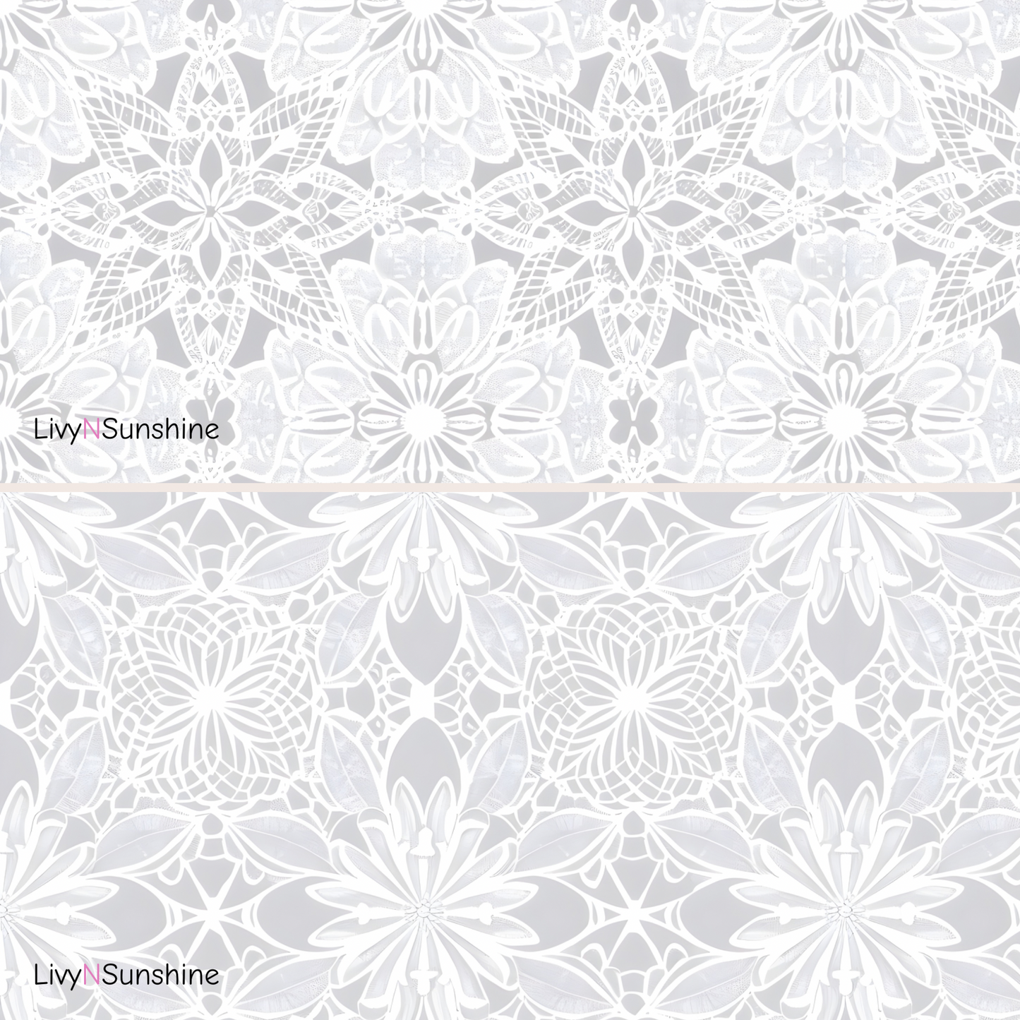 Set of 10 Digital White Lace Tiles - Elegant Floral Patterns