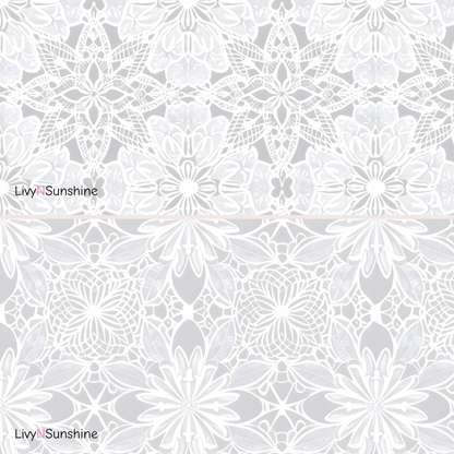 Set of 10 Digital White Lace Tiles - Elegant Floral Patterns
