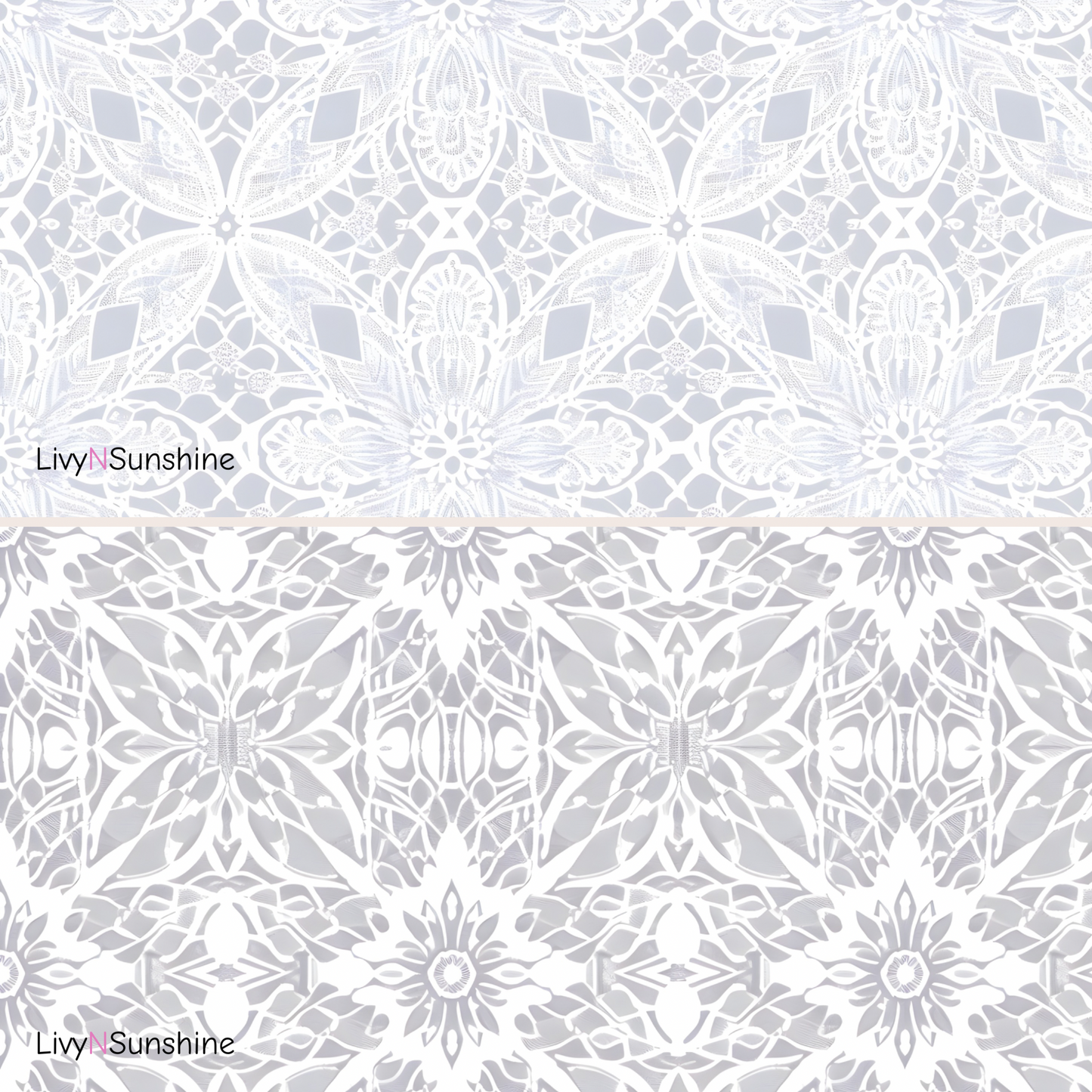 Set of 10 Digital White Lace Tiles - Elegant Floral Patterns