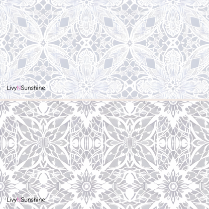 Set of 10 Digital White Lace Tiles - Elegant Floral Patterns