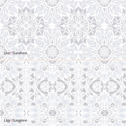 Set of 10 Digital White Lace Tiles - Elegant Floral Patterns